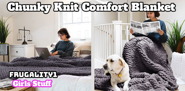 The Best Chunky Knit Comfort Blanket - Total Comfort!
